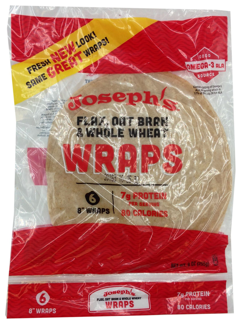 Joseph's Bakery Flax Oat Bran & Whole Wheat Wraps