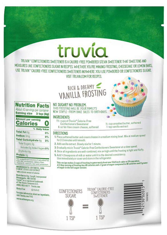 Truvia Sweet Complete Confectioners Calorie-Free Sweetener with the Stevia Leaf 12 oz (340g) 