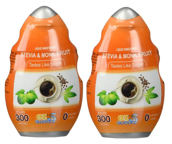 EZ-Sweetz Liquid Sweetener, Stevia & Monk Fruit twin pack 