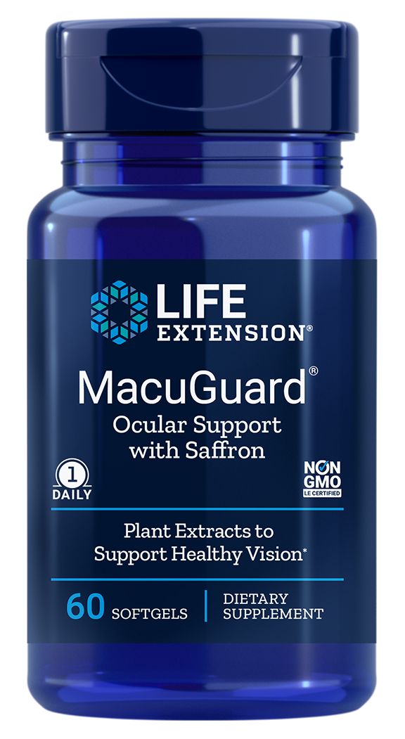 Life Extension MacuGuard Ocular Support with Saffron 60 softgels 
