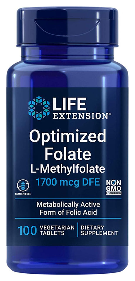 Life Extension Optimized Folate - 100 vegetarian tablets / 1700mcg
