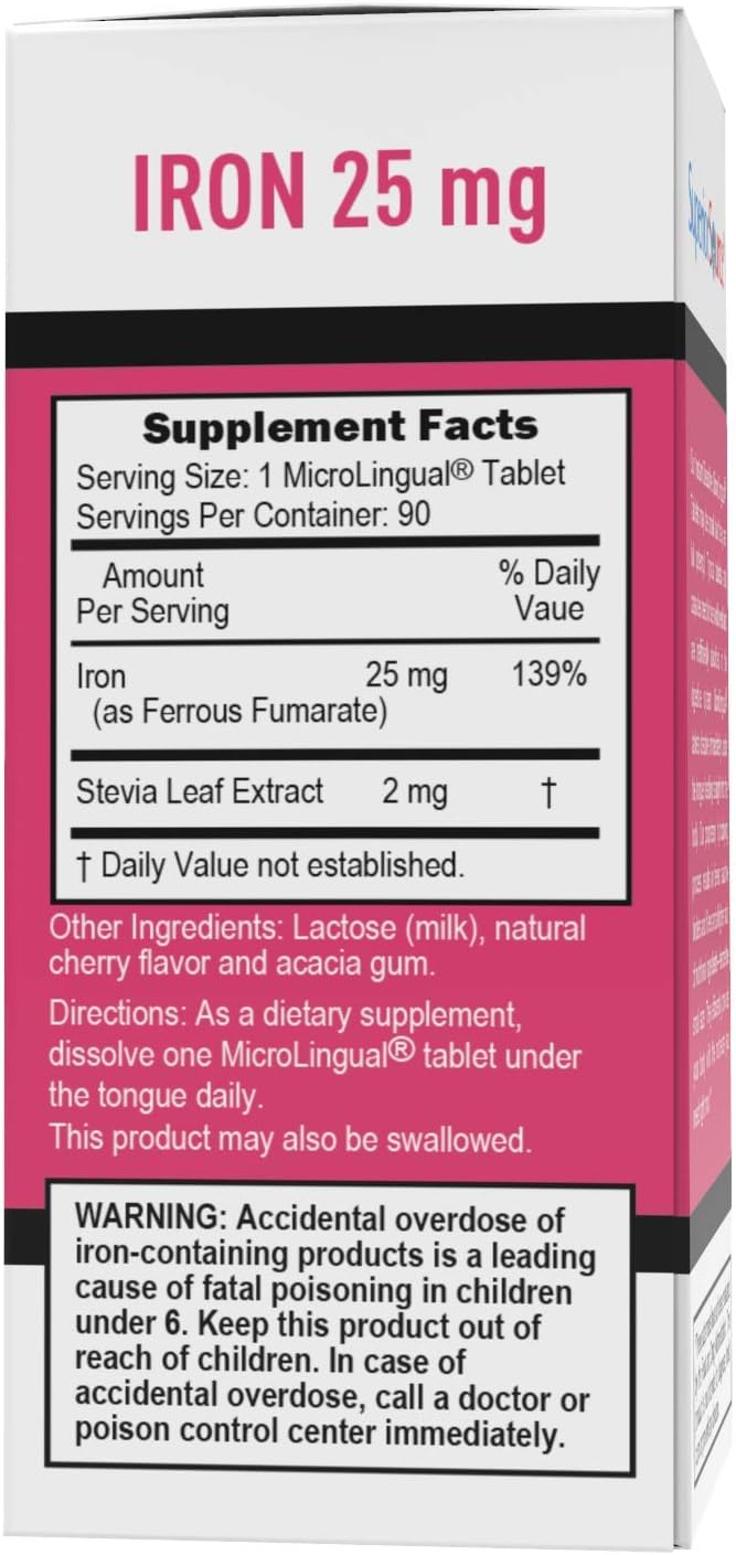 Superior Source Just Women Iron 25mg MicroLingual® Instant Dissolve Tablets 