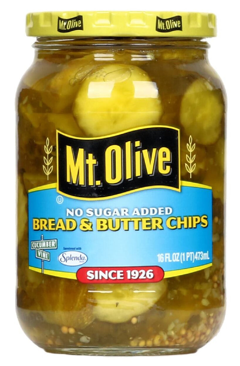 Mt. Olive No Sugar Added Bread & Butter Chips 16 fl oz. 