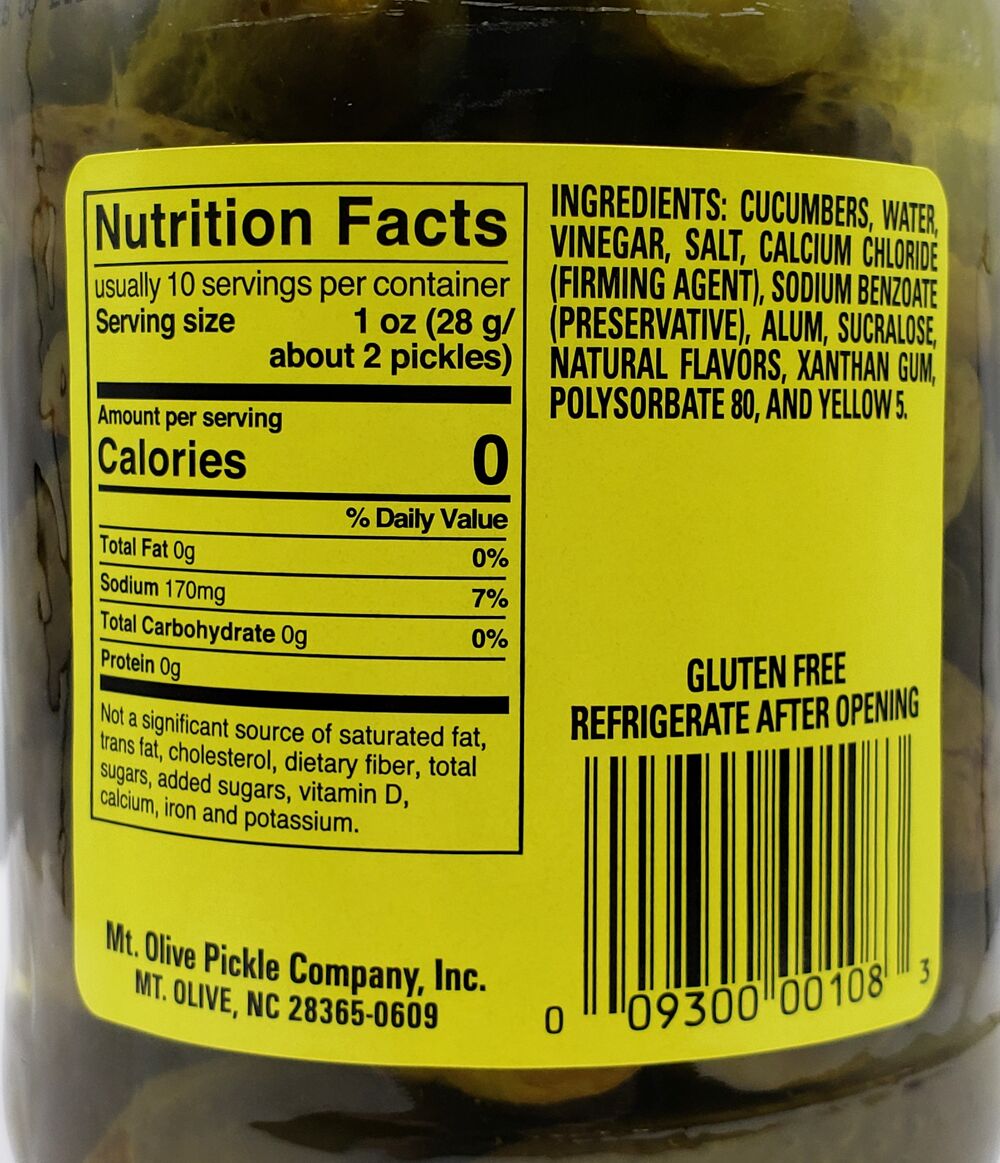 Mt. Olive No Sugar Added Sweet Gherkins 16 fl oz. by Mt. Olive