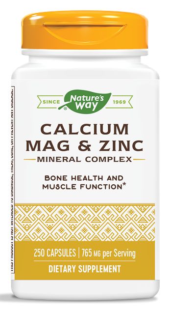 Nature's Way Calcium, Mag & Zinc 250 capsules 