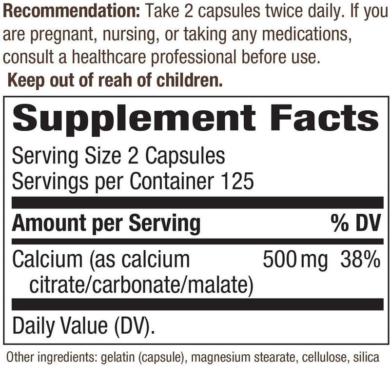 Nature's Way Calcium Citrate 250 capsules 