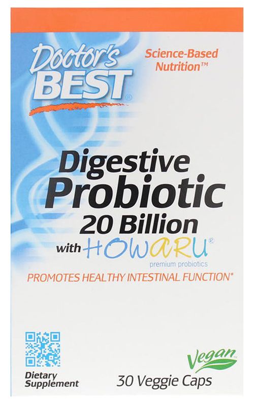 Doctor's Best Digestive Probiotic, 20 Billion CFU 30 veggie capsules 