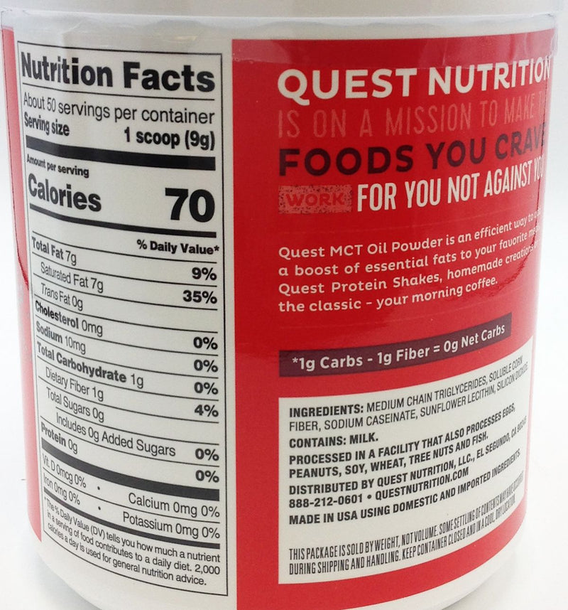 Quest Nutrition MCT Oil Powder 16 oz 