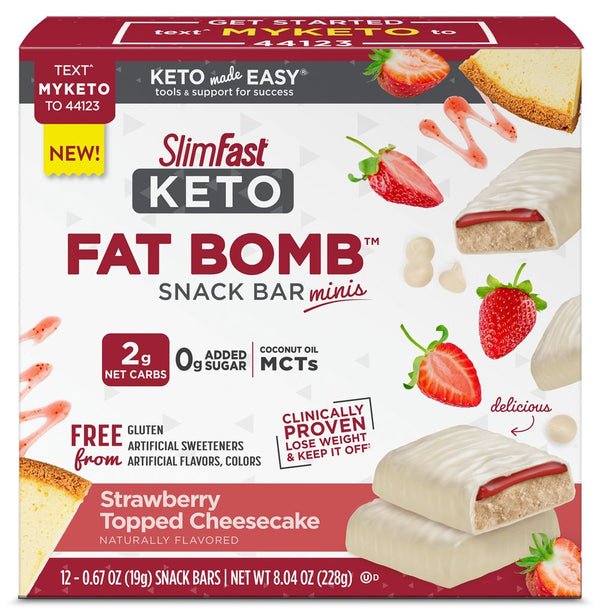 SlimFast Keto Fat Bomb Snack Bar Minis 12 snack bars 