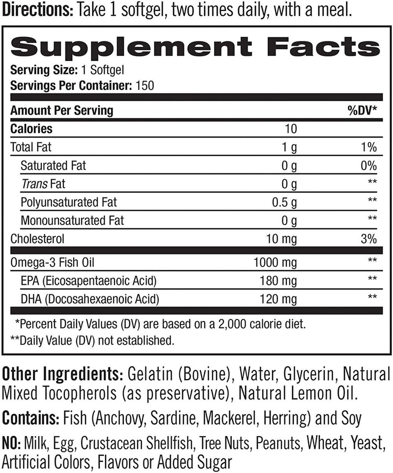 Natrol Omega 3 Fish Oil 150 softgels 