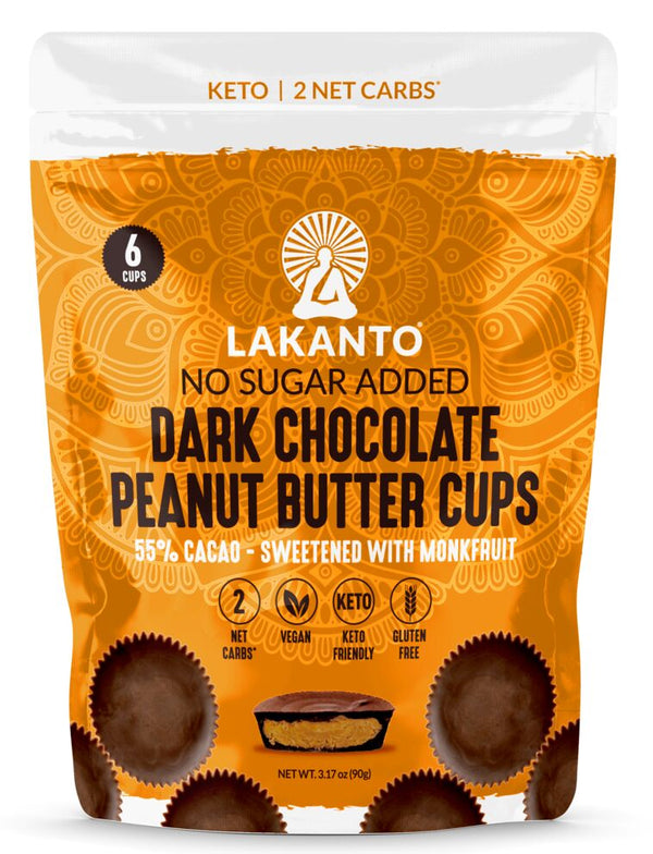 Lakanto No Sugar Added Dark Chocolate Peanut Butter Cups 3.17 oz 