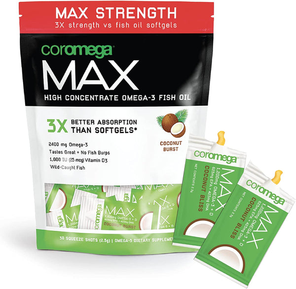 Max Omega-3 Fish Oil Supplement by Coromega 