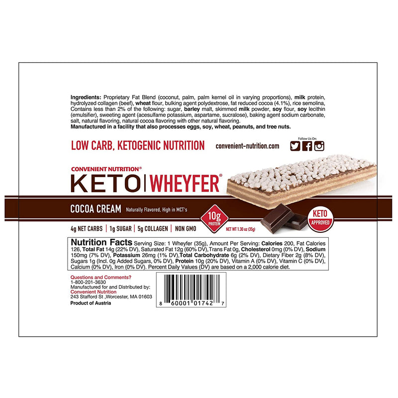 Convenient Nutrition Keto WheyFer Protein Bars - 4-Flavor Variety Pack 