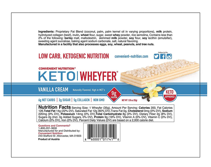Convenient Nutrition Keto WheyFer Protein Bars - 4-Flavor Variety Pack 