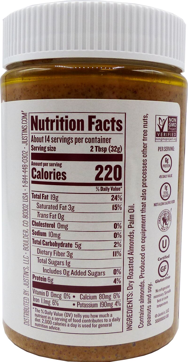 Justin's Nut Butter Almond Butter (CLEARANCE: Best by October 8, 2023)