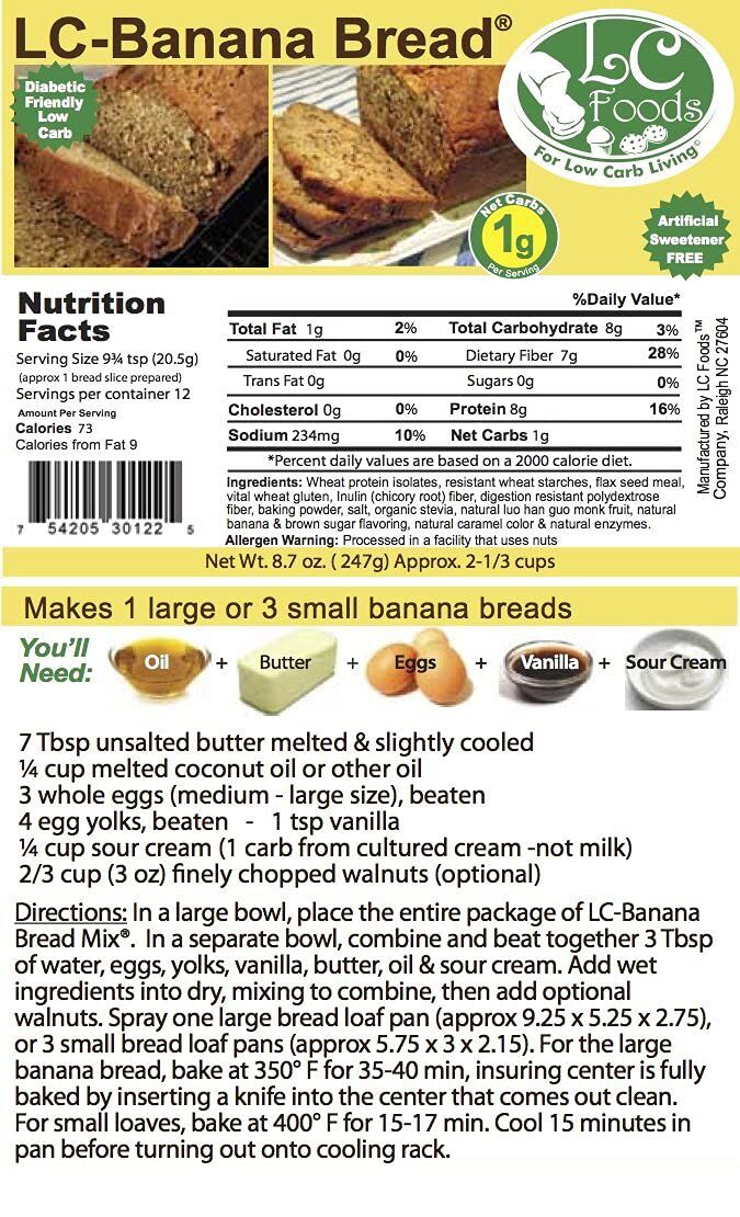 LC Foods Banana Bread Mix 8.7 oz. 