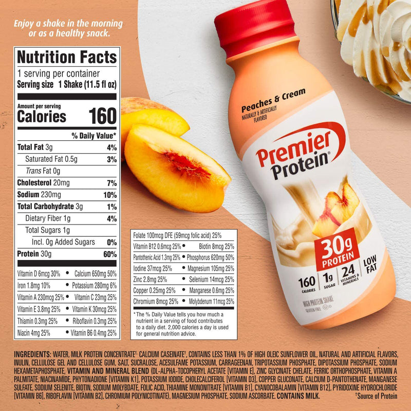 Peaches & Cream Protein Shake (11.5oz)