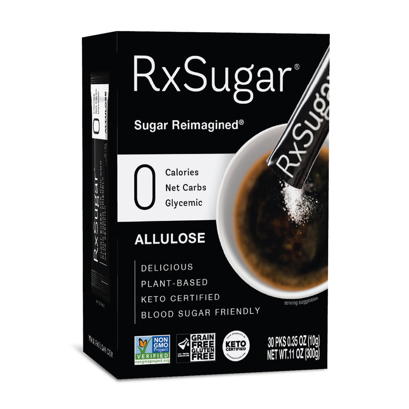 RxSugar 30 Stick Pack Carton (30 Servings) - 0 Calories. 0 Net Carbs. 0 Glycemic 