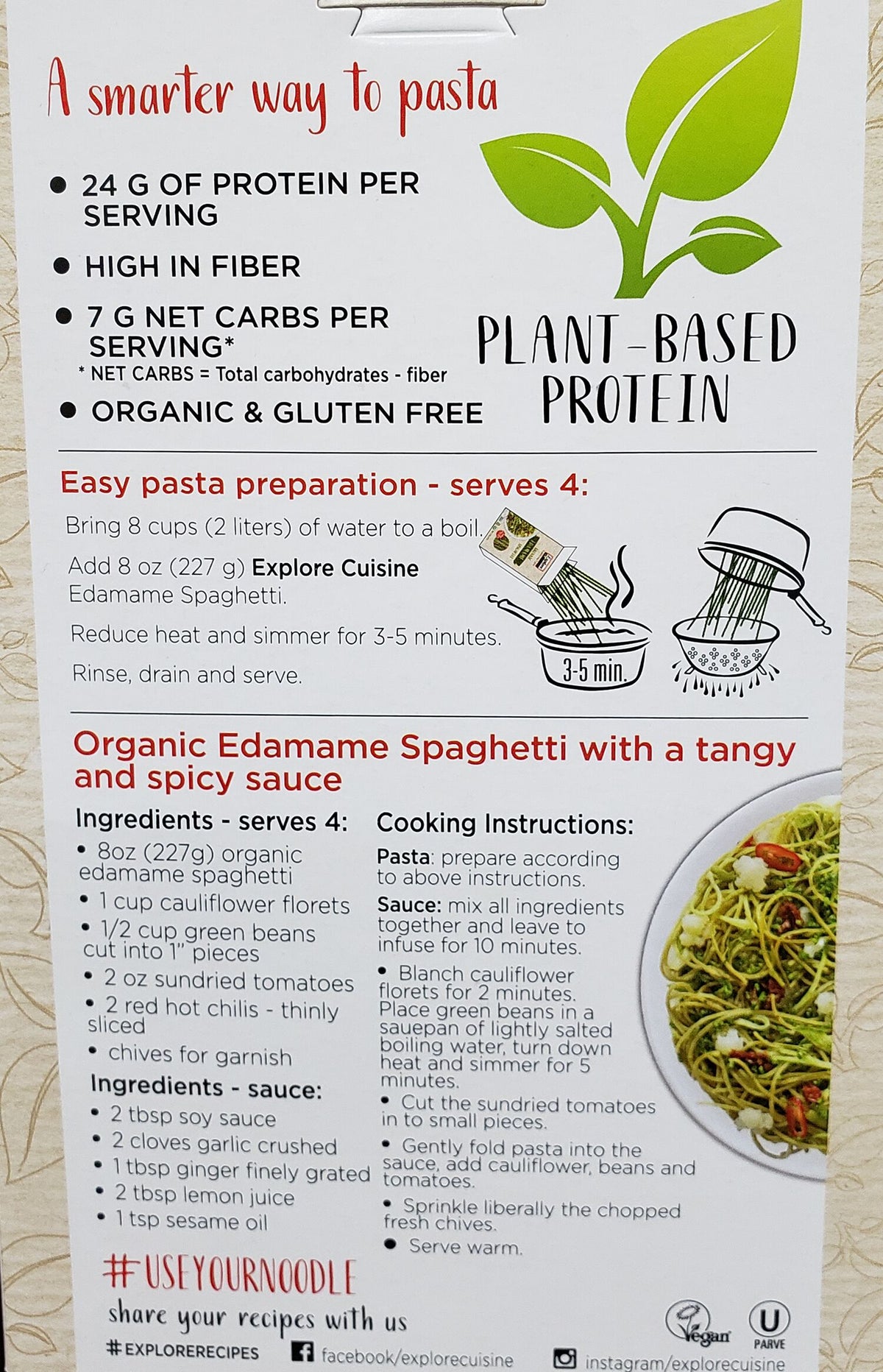 Explore Cuisine Organic Edamame Spaghetti 8 oz. (227g) by Explore