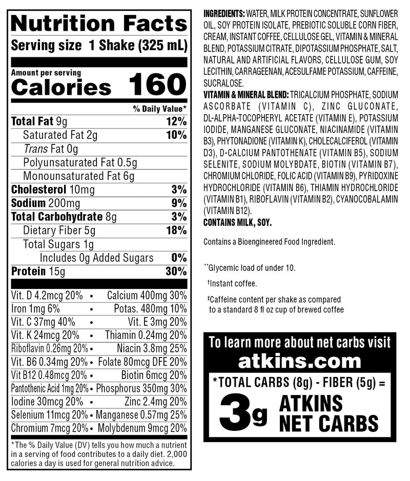 Atkins Nutritionals Iced Coffee Ready-to-Drink Protein Shakes