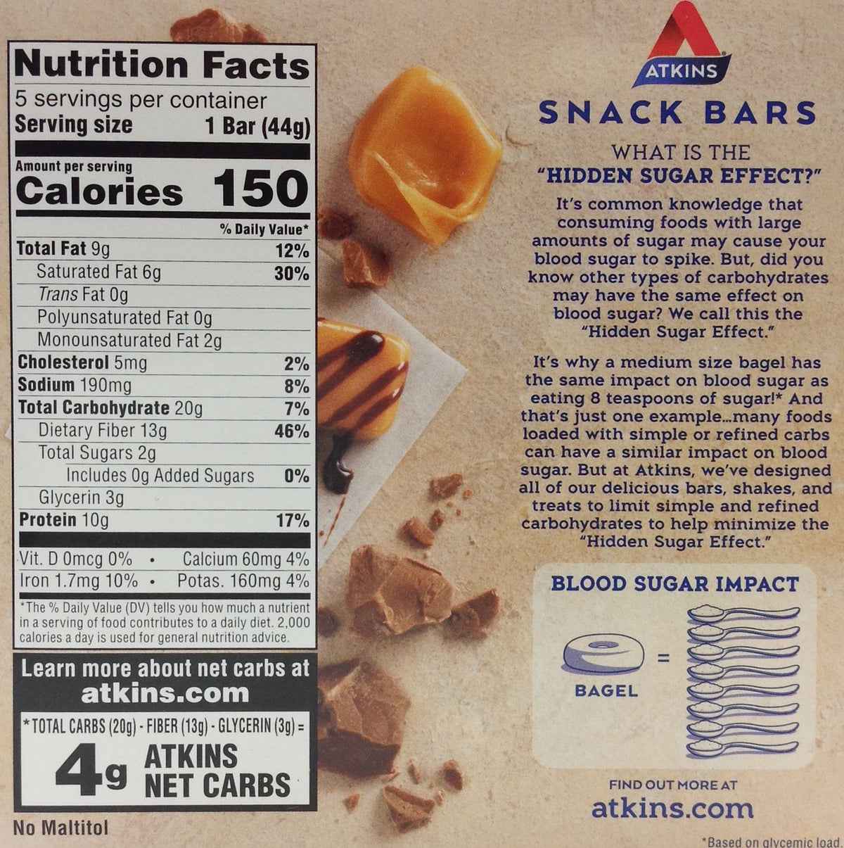 atkins bar nutrition label