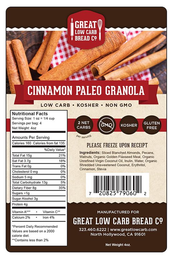 Great Low Carb Bread Company Paleo Granola