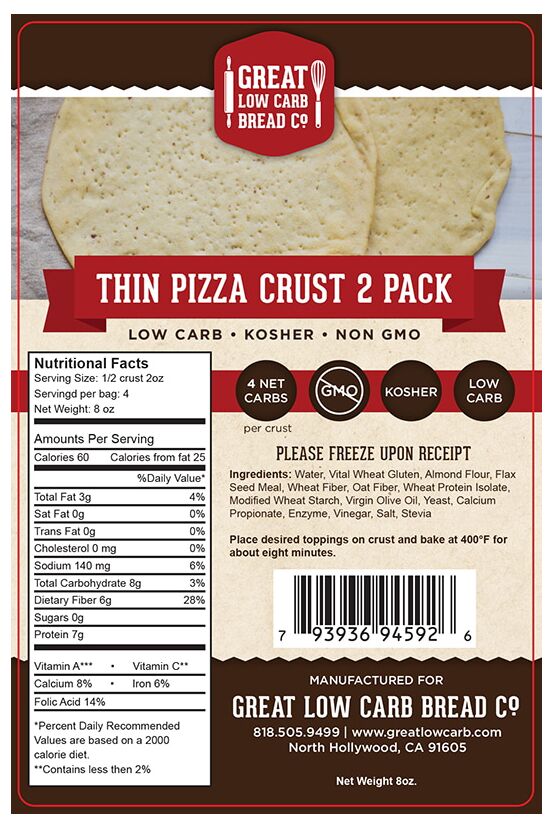 Great Low Carb Bread Company Pizza Crust