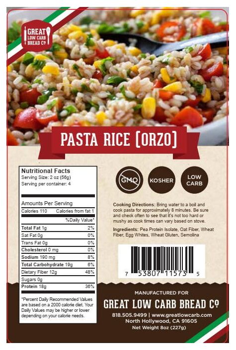 Great Low Carb Bread Company Low Carb Pasta