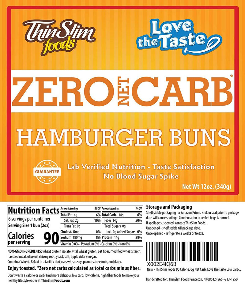 ThinSlim Foods Love the Taste Zero Carb Hamburger Buns 12 oz. 