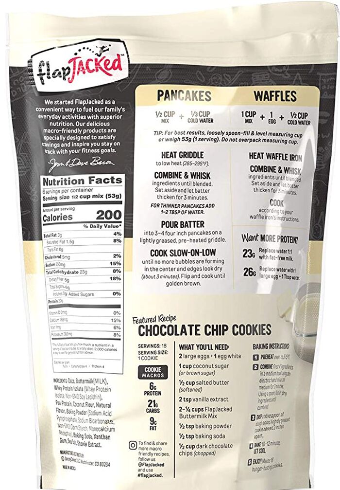 FlapJacked Protein Pancake & Baking Mix, Buttermilk 12 oz.