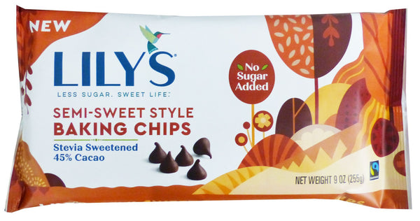 Lily's Sweets Semi Sweet Style Baking Chips, No Sugar Added 9 oz. 