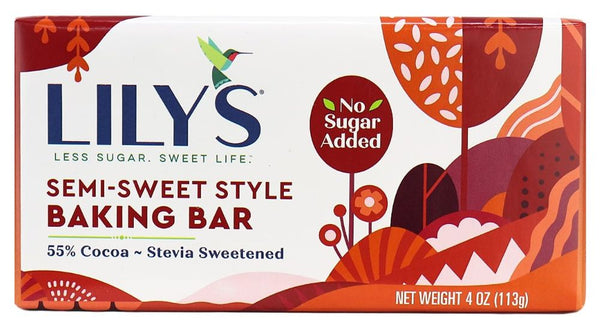 Lily's Sweets Semi Sweet Style Baking Bar, No Sugar Added 1 bar 