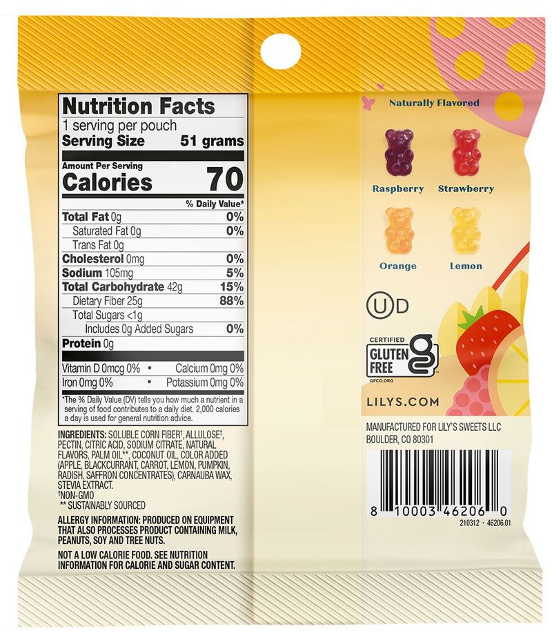 Lily's Sweets No Sugar Added Gummy Bears 1.8 oz 