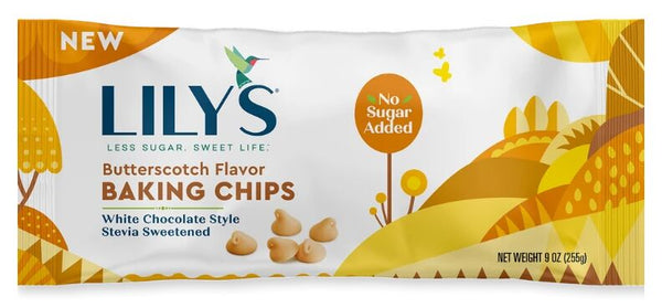 Lily's Sweets Butterscotch Flavor White Chocolate Style Baking Chips, No Sugar Added 9 oz. 