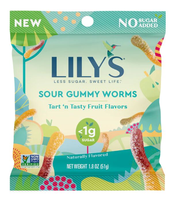 Lily's Sweets No Sugar Added Gummy Worms 1.8 oz 