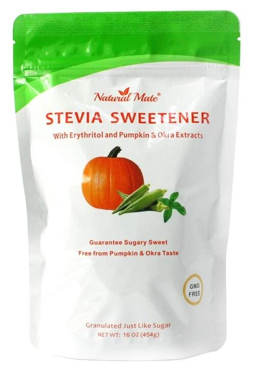 Natural Mate Stevia Sweetener with Erythritol and Pumpkin and Okra Extracts 1 lb. 
