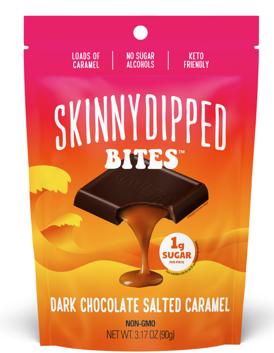 SkinnyDipped Bites Dark Chocolate Salted Caramel Bites