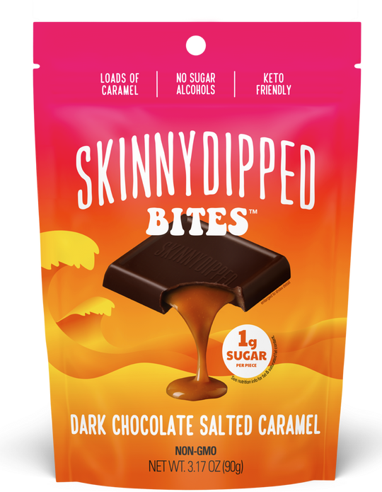 SkinnyDipped Bites - Dark Chocolate Salted Caramel Bites 