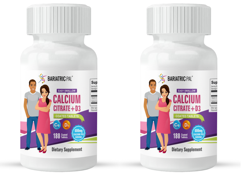 BariatricPal Easy Swallow Calcium Citrate (600mg) and D3 Coated Tablets - NEW! 