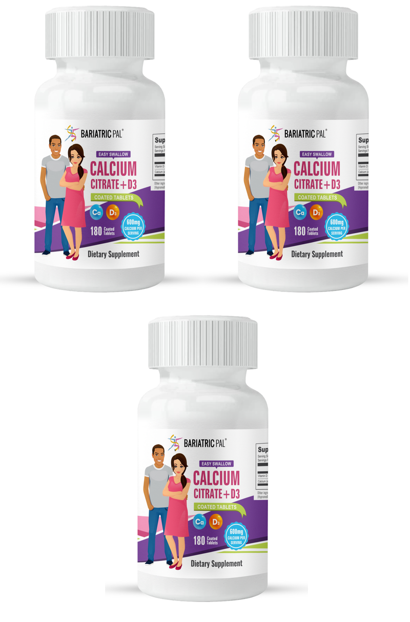 BariatricPal Easy Swallow Calcium Citrate (600mg) and D3 Coated Tablets - NEW! 