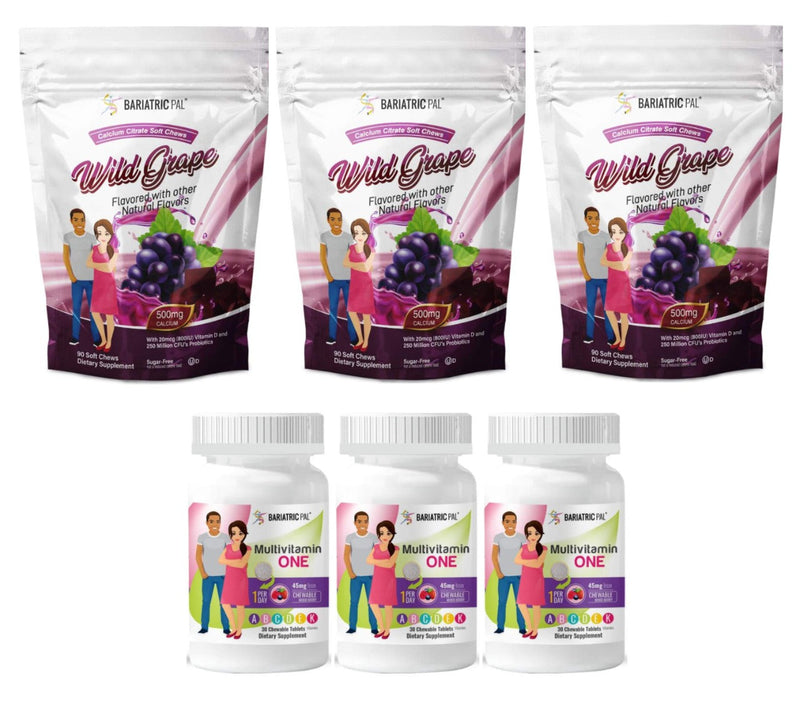 Gastric Band Complete Bariatric Vitamin Pack by BariatricPal - Chewables 