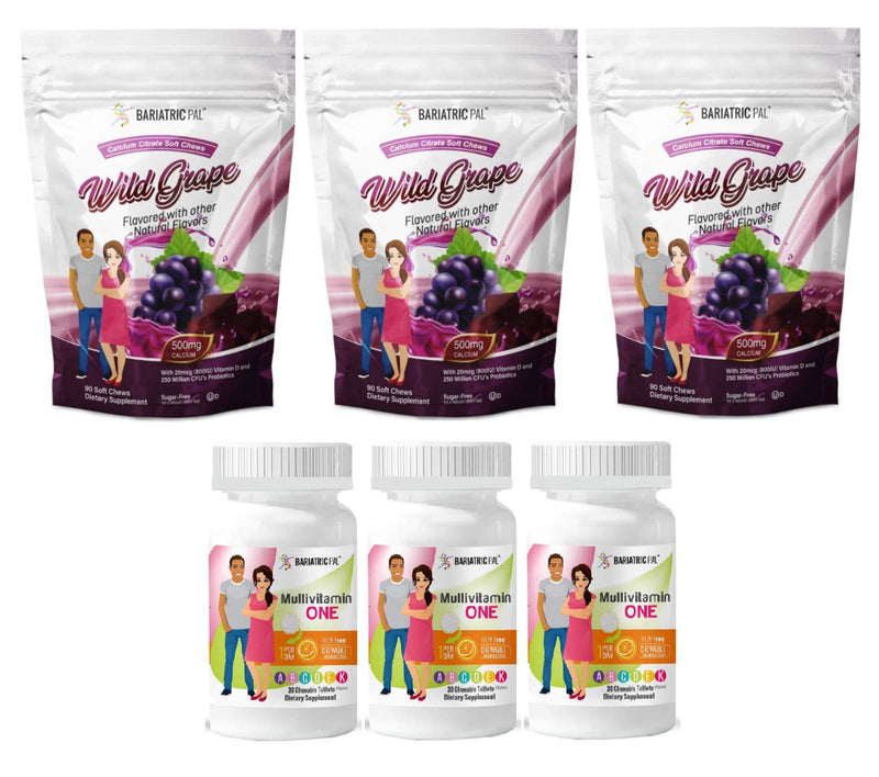 Gastric Band Complete Bariatric Vitamin Pack by BariatricPal - Chewables 