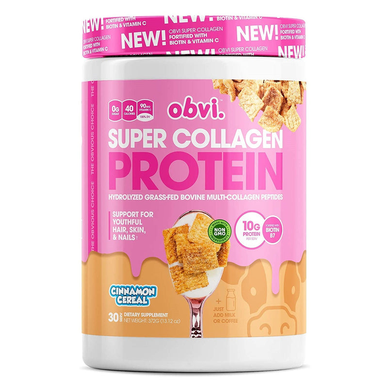Super Collagen Protein Powder by Obvi - Cinnamon Cereal 