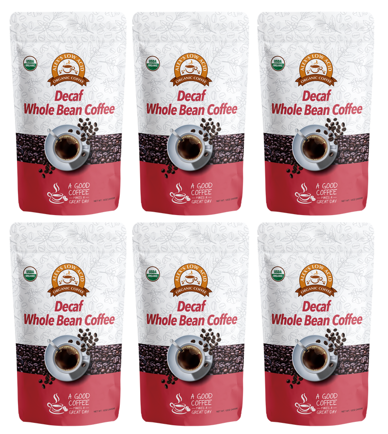 Alex's Low Acid Organic Coffee™ - Decaf Whole Bean (12oz) 