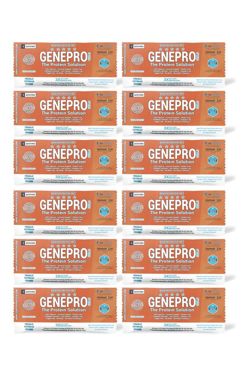 GENEPRO Gen3 Unflavored Protein Powder - Single Serving Sample Packs 