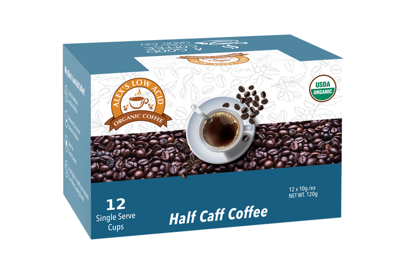 Alex's Low Acid Organic Coffee™ K-Cups - Half Caff 