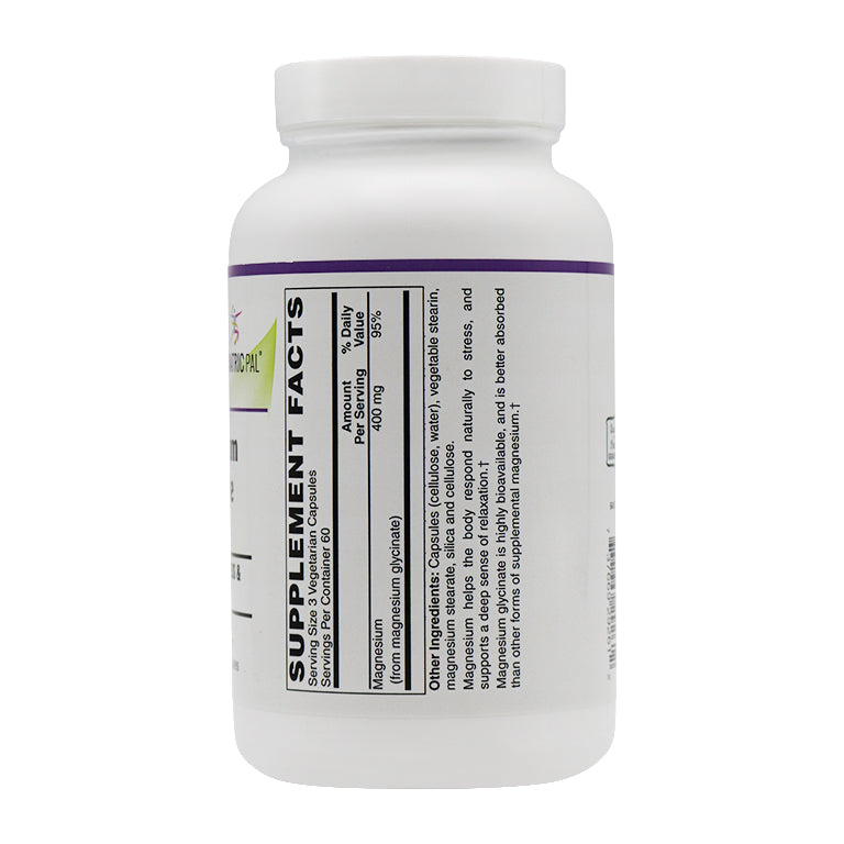 Magnesium Glycinate (400mg) Vegetarian Capsules by BariatricPal - Supports Calmness & Relaxation 