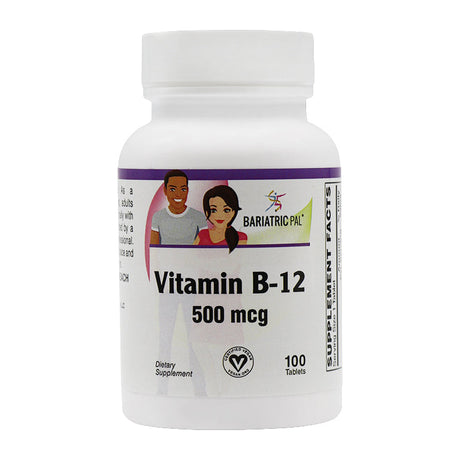 Vitamin B-12 (500mcg) Tablets by BariatricPal (100 count) 