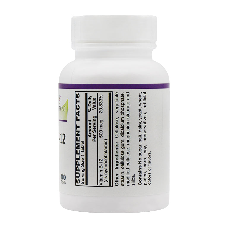 Vitamin B-12 (500mcg) Tablets by BariatricPal (100 count) 