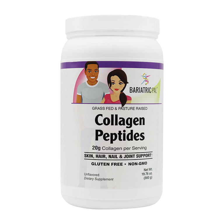 Collagen Peptides Powder (Hydrolyzed Type 1 & 3, Grass Fed) Skin, Hair, Nail & Joint Support by BariatricPal - Unflavored & Unsweetened 